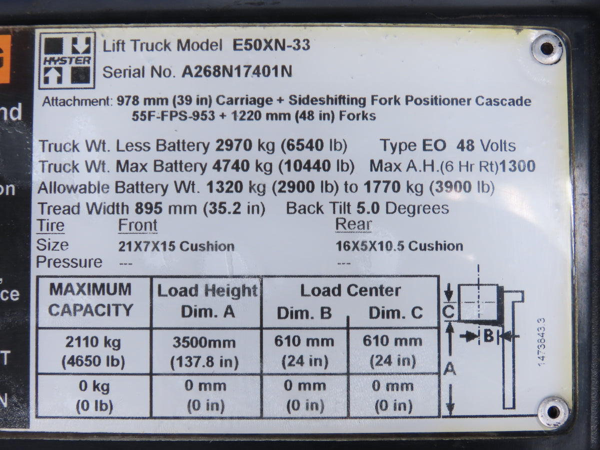 Danaher ACS48M-525F-23P AC SuperDrive Forklift Motor Controller 48V Off E50XN-33