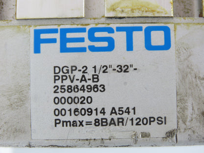 Festo DGP-2-1/2"-32"-PPV-A-B Pneumatic Rodless Linear Drive Actuator 32" Stroke