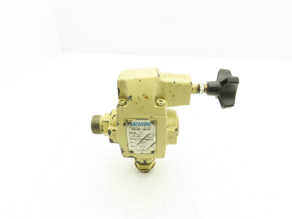 Vickers CS 06 F 50 Hydraulic Relief Valve 1500-3000 PSI Adjustable Eaton