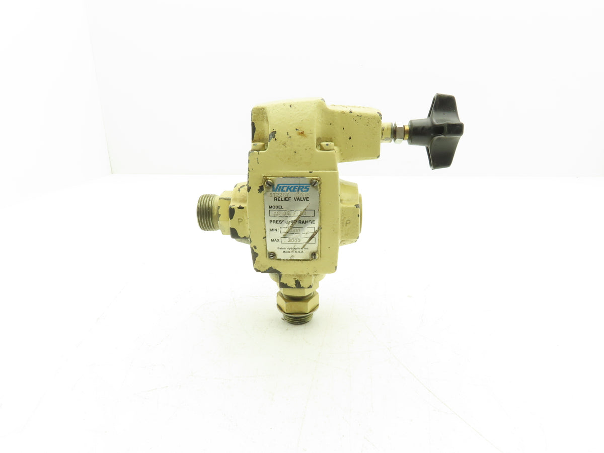Vickers CS 06 F 50 Hydraulic Relief Valve 1500-3000 PSI Adjustable Eaton