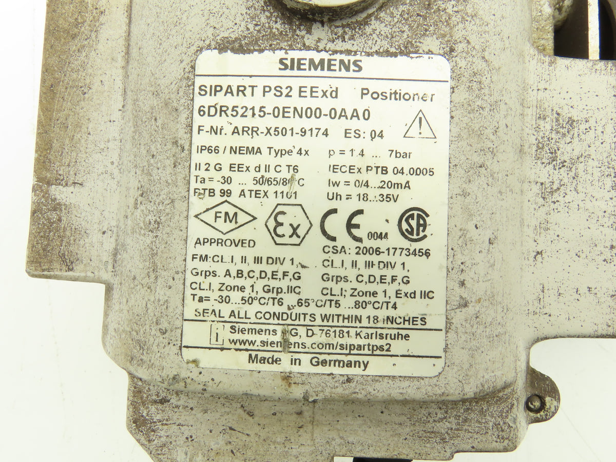 Siemens 6DR5215-0EN00-0AA0 Electro Pneumatic Valve Positioner SIPART PS2 EExd