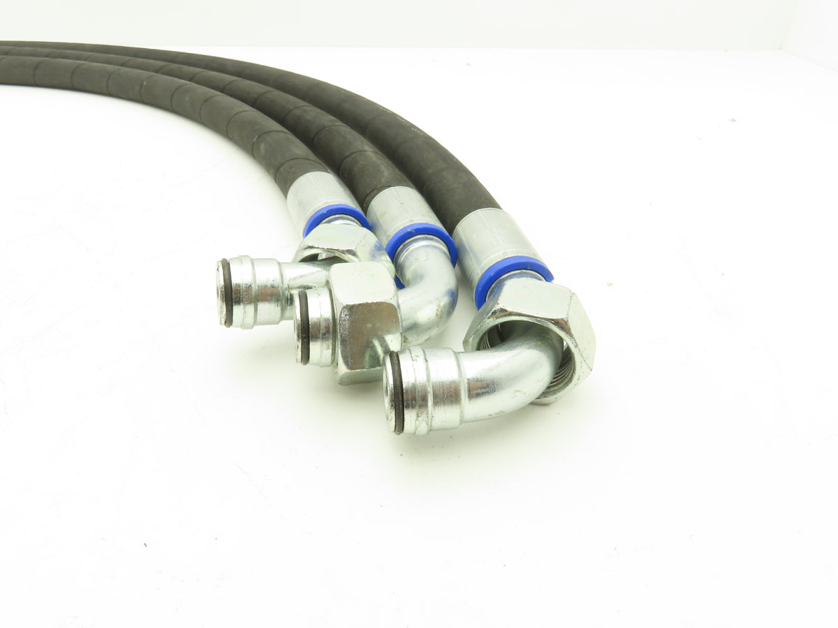 illig 1500 PSI 3/4" Hydraulic Hose 1SN DN20 x 930mm M30x2 Threads Lot of 3