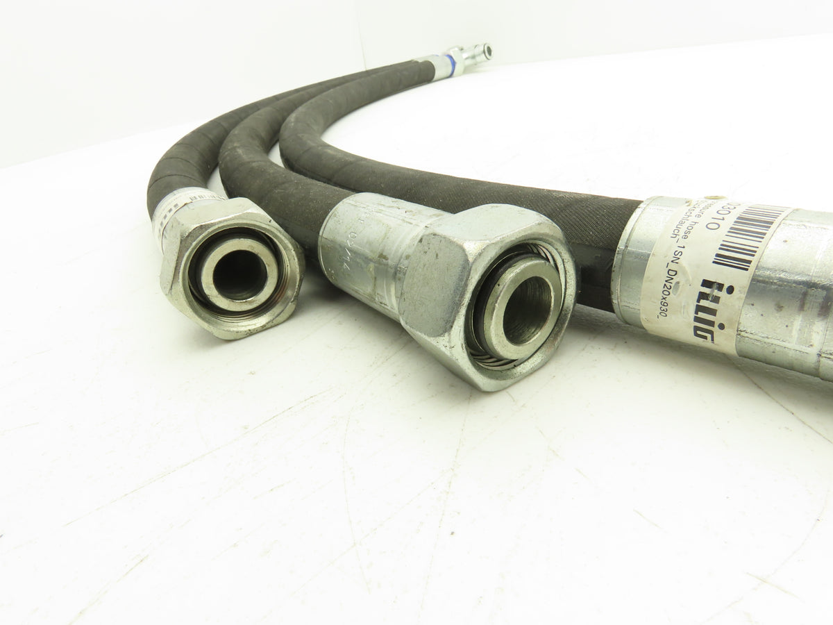 illig 1500 PSI 3/4" Hydraulic Hose 1SN DN20 x 930mm M30x2 Threads Lot of 3