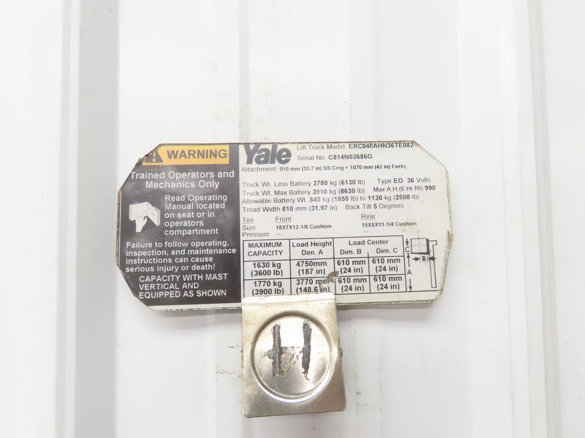 Yale Forklift Dual-Wheel Rear Axle Assembly Off ERC040AHN36TE082