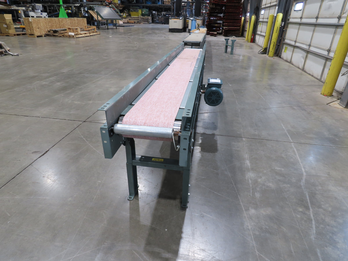 Hytrol 16"x 10' Slider Bed Conveyor 10"Belt 1Hp 230/460V 3PH Center Drive 66FPM