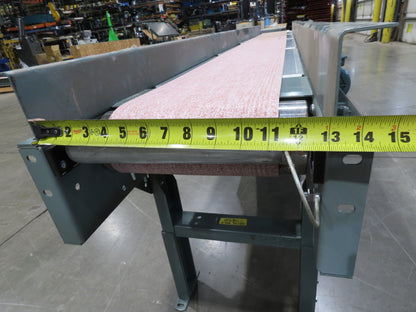 Hytrol 16"x 10' Slider Bed Conveyor 10"Belt 1Hp 230/460V 3PH Center Drive 66FPM