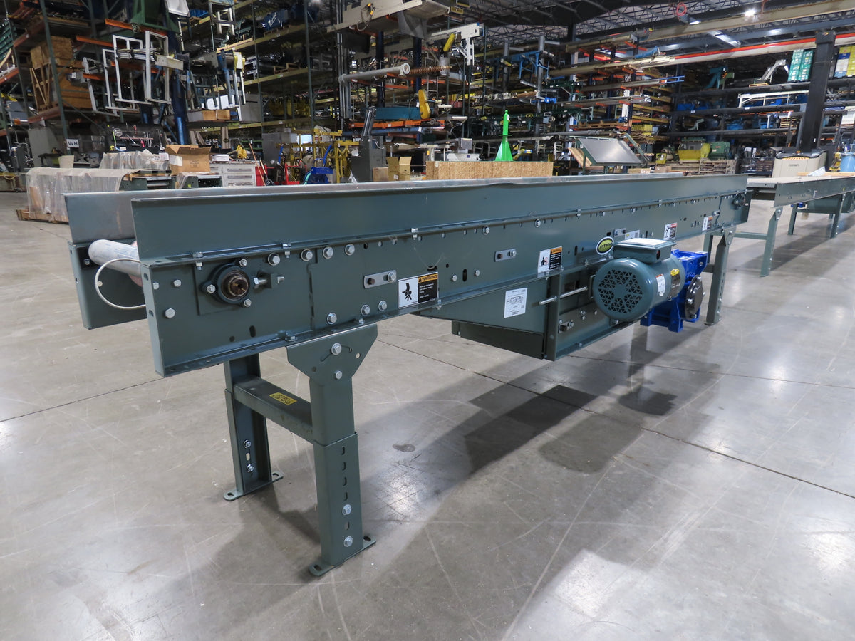 Hytrol 16"x 10' Slider Bed Conveyor 10"Belt 1Hp 230/460V 3PH Center Drive 66FPM