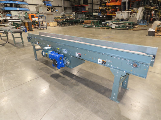 Hytrol 16"x 10' Slider Bed Conveyor 10"Belt 1Hp 230/460V 3PH Center Drive 66FPM