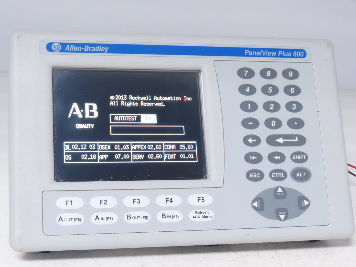 Allen Bradley 2711P-B6M20D8 PanelView Plus 600 Graphic Operator Touch Terminal