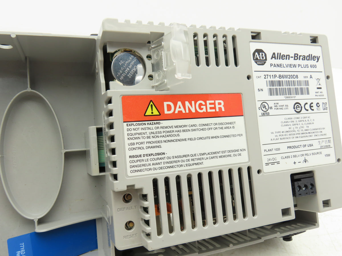 Allen Bradley 2711P-B6M20D8 PanelView Plus 600 Graphic Operator Touch Terminal
