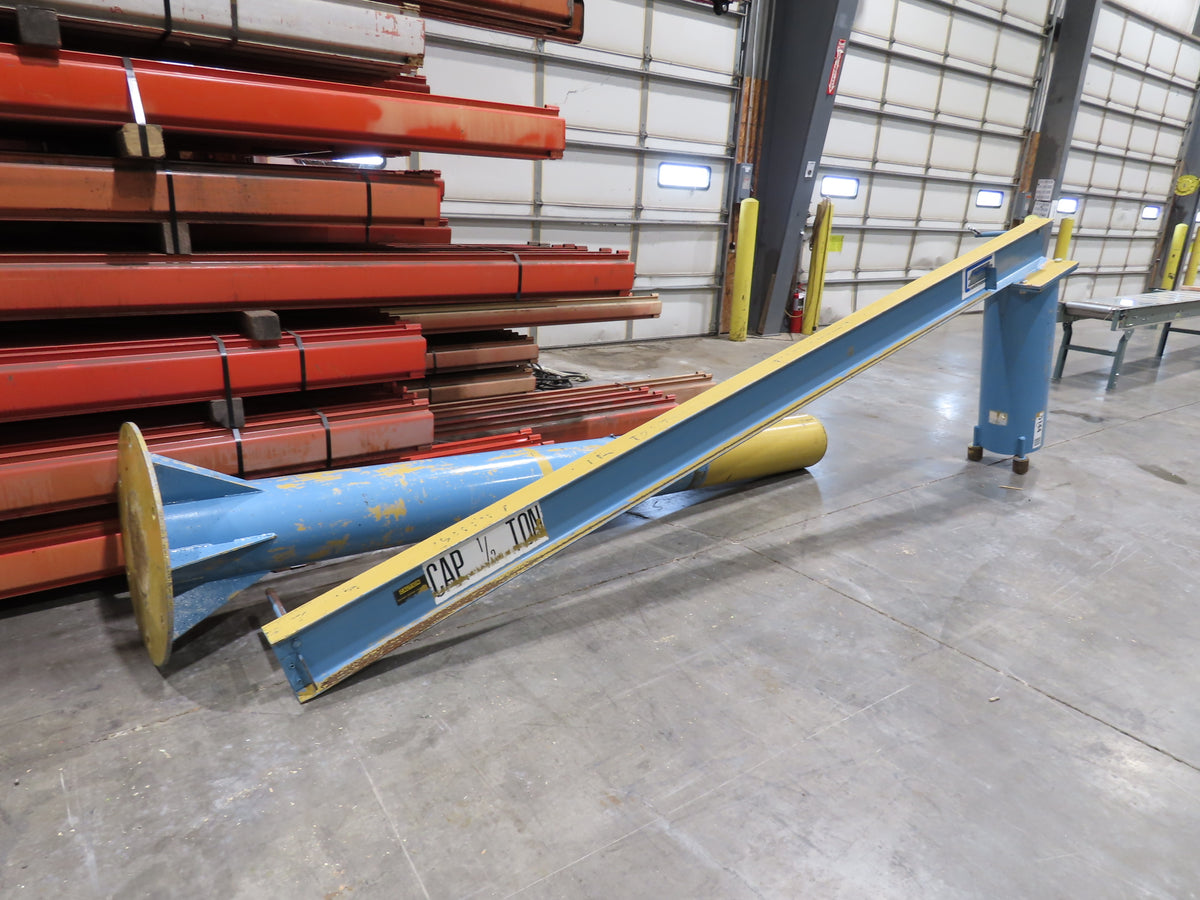 Contrx 1/2 Ton 1000Lb Free Standing Post Jib Crane 12' Span 10'H Under Beam