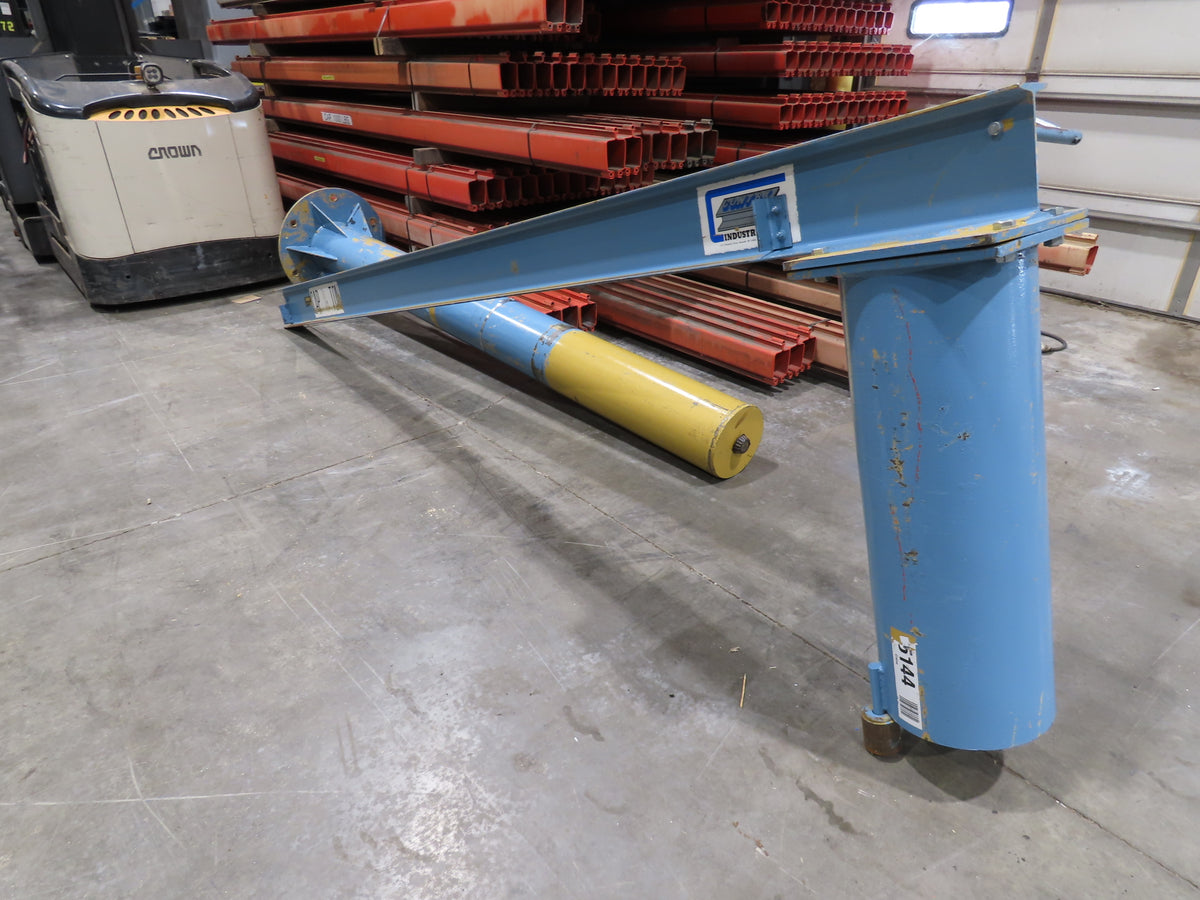 Contrx 1/2 Ton 1000Lb Free Standing Post Jib Crane 12' Span 10'H Under Beam