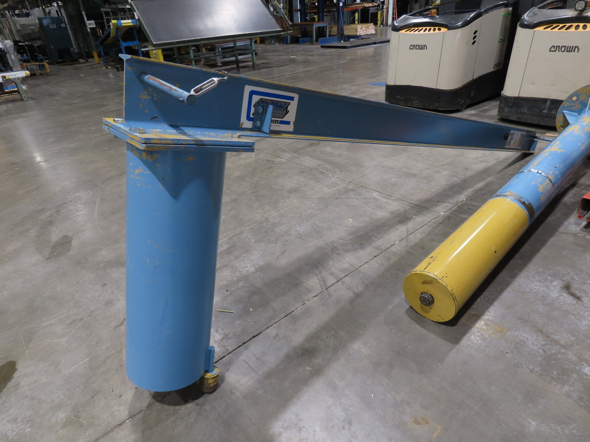 Contrx 1/2 Ton 1000Lb Free Standing Post Jib Crane 12' Span 10'H Under Beam