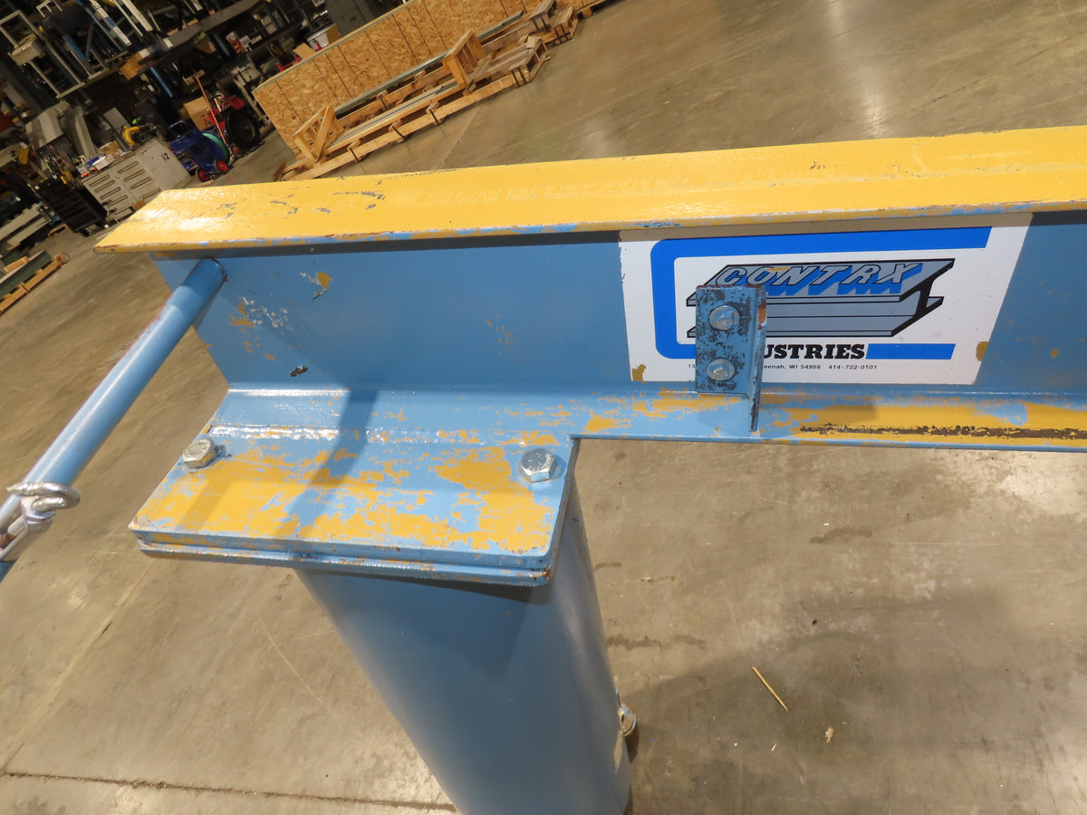 Contrx 1/2 Ton 1000Lb Free Standing Post Jib Crane 12' Span 10'H Under Beam