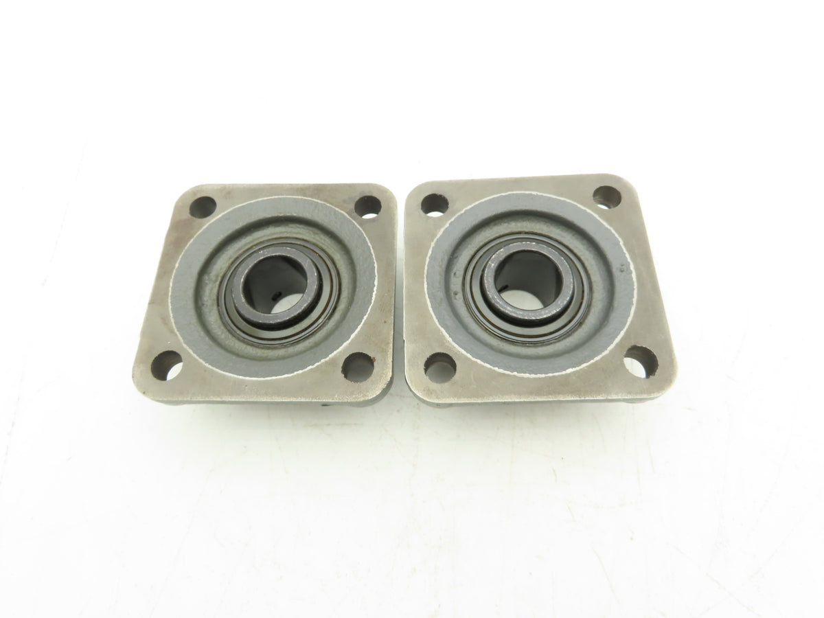 SealMaster SF-206 Flange Mount Ball Bearing 25 mm Bore 4-Bolt Lot of 2