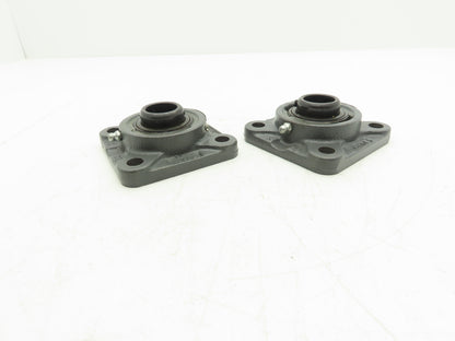 SealMaster SF-206 Flange Mount Ball Bearing 25 mm Bore 4-Bolt Lot of 2