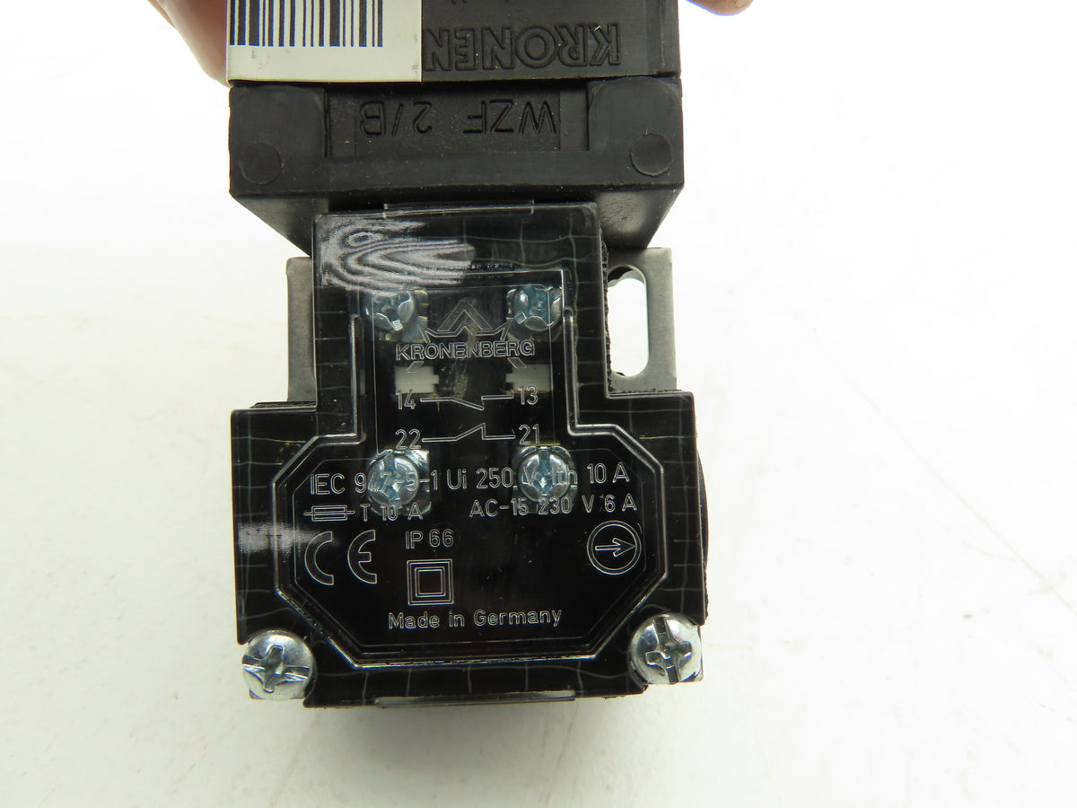 Kronenberg WZF 2/B Safety Door Latch Switch AC-15 230 V 6 A 2 Bolt Mounting