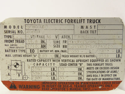 Toyota Electric Forklift Four Lever Control Lift Tilt Shift Position 5FBGCU18