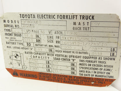 Toyota 33520-13201-71 Electric Forklift Directional Selector Switch Off 5FBGCU18
