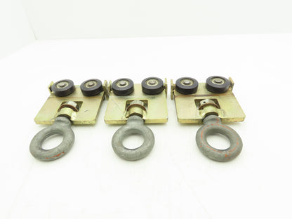 Trolly w #5000 Chicago 28 Eye Bolt Threaded 4 wheel Hard Nylon Lot of 3