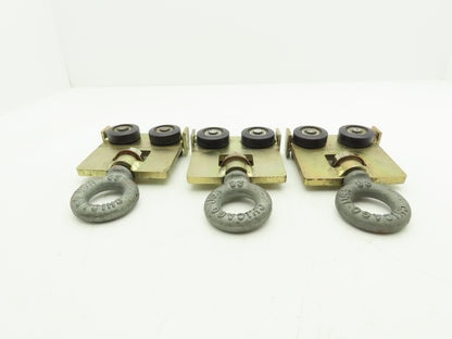 Trolly w #5000 Chicago 28 Eye Bolt Threaded 4 wheel Hard Nylon Lot of 3
