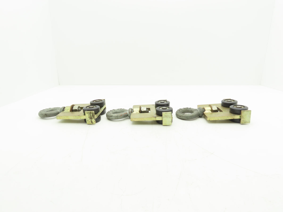 Trolly w #5000 Chicago 28 Eye Bolt Threaded 4 wheel Hard Nylon Lot of 3