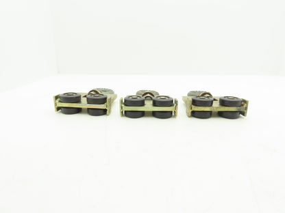 Trolly w #5000 Chicago 28 Eye Bolt Threaded 4 wheel Hard Nylon Lot of 3