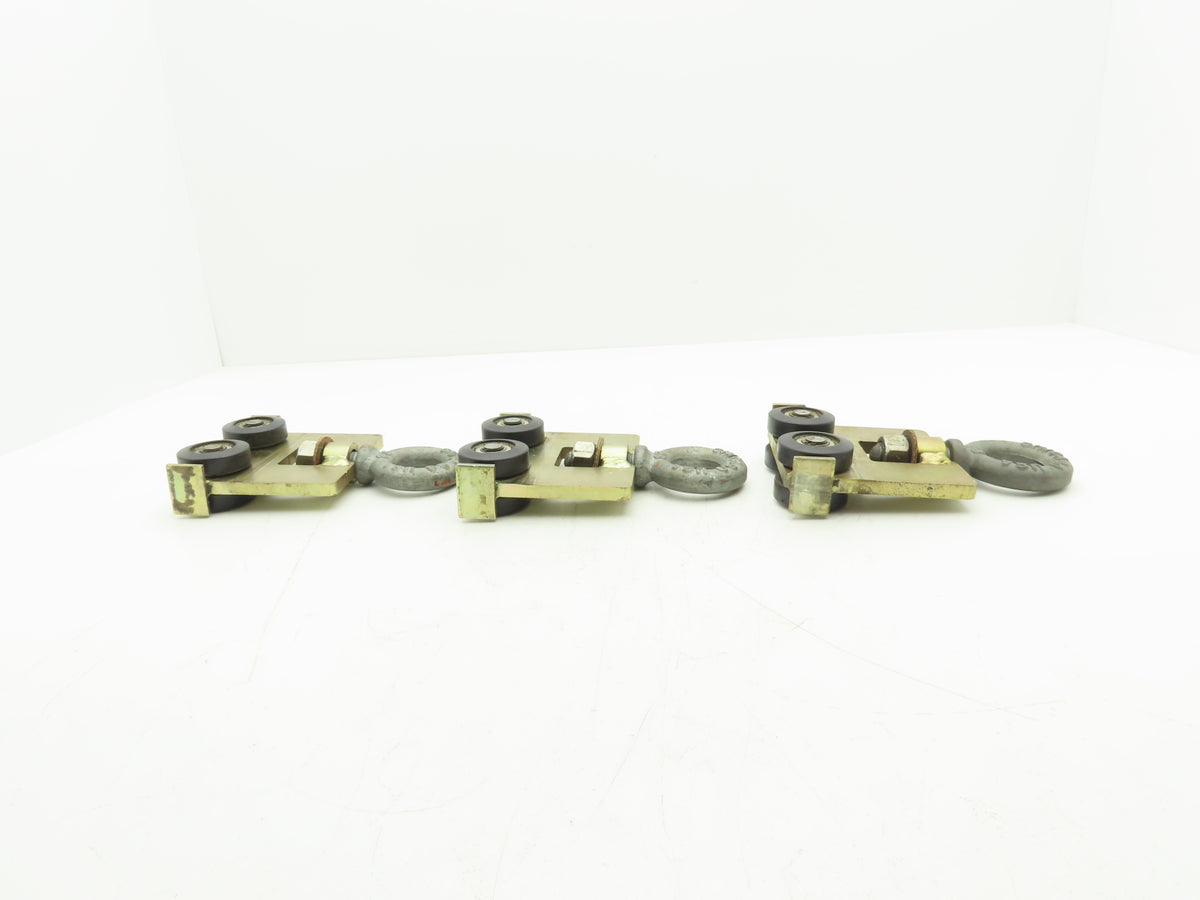 Trolly w #5000 Chicago 28 Eye Bolt Threaded 4 wheel Hard Nylon Lot of 3
