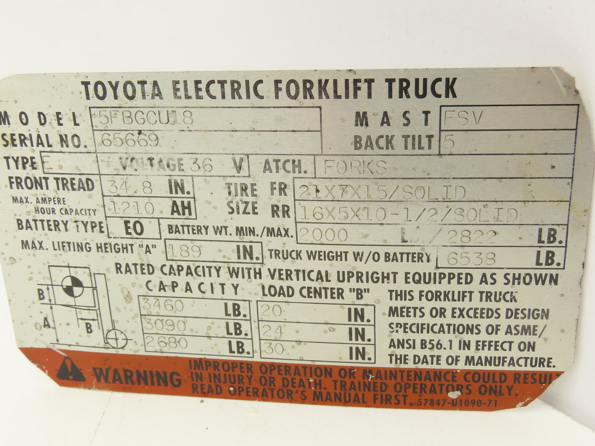 Toyota 24330-13300-71 Speed Control Assembly CPU Circuit Board 5FBGCU18 Forklift
