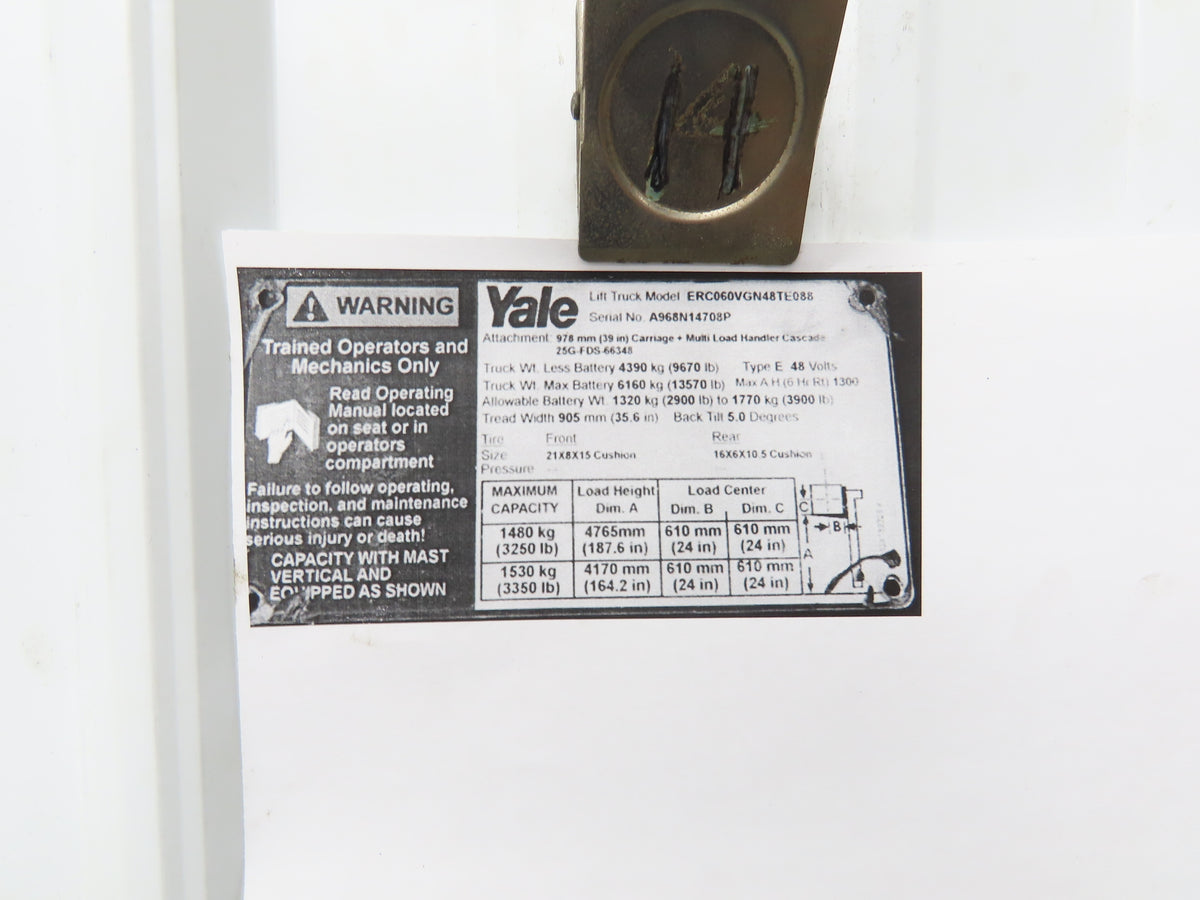 Danaher Controls 8544434 Yale Forklift E60Z Traction Motor 36/48V 961RPM