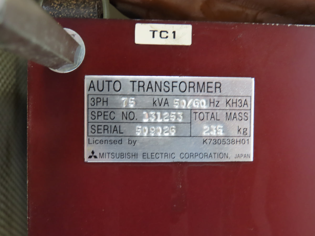Mitsubishi 131253 Power Transformer 75KVA 3Ph Input 200/230/460 Output 230V