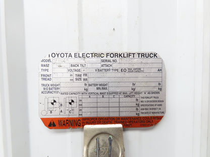 Toyota 14110-13300-71B Electric Forklift Motor 36/48V 5.2/6.8kW Off 5FBC15
