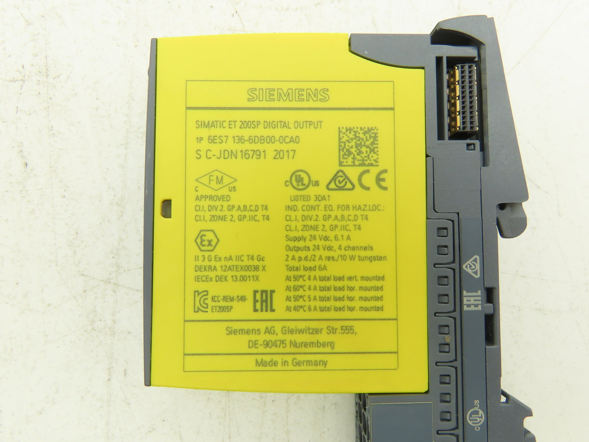 Siemens 6ES7 136-6DB00-0CA0 SIMATIC ET200SP Digital Output F-DQ 4X24 V DC/2A