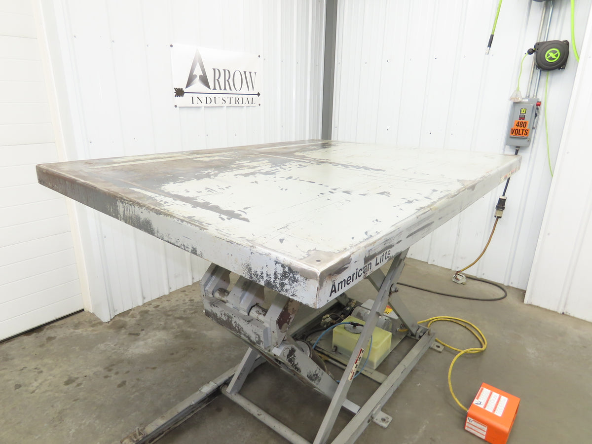 American Hydraulic Scissor Lift Table 6000lb 72x54" Top 43" Travel 3Ph