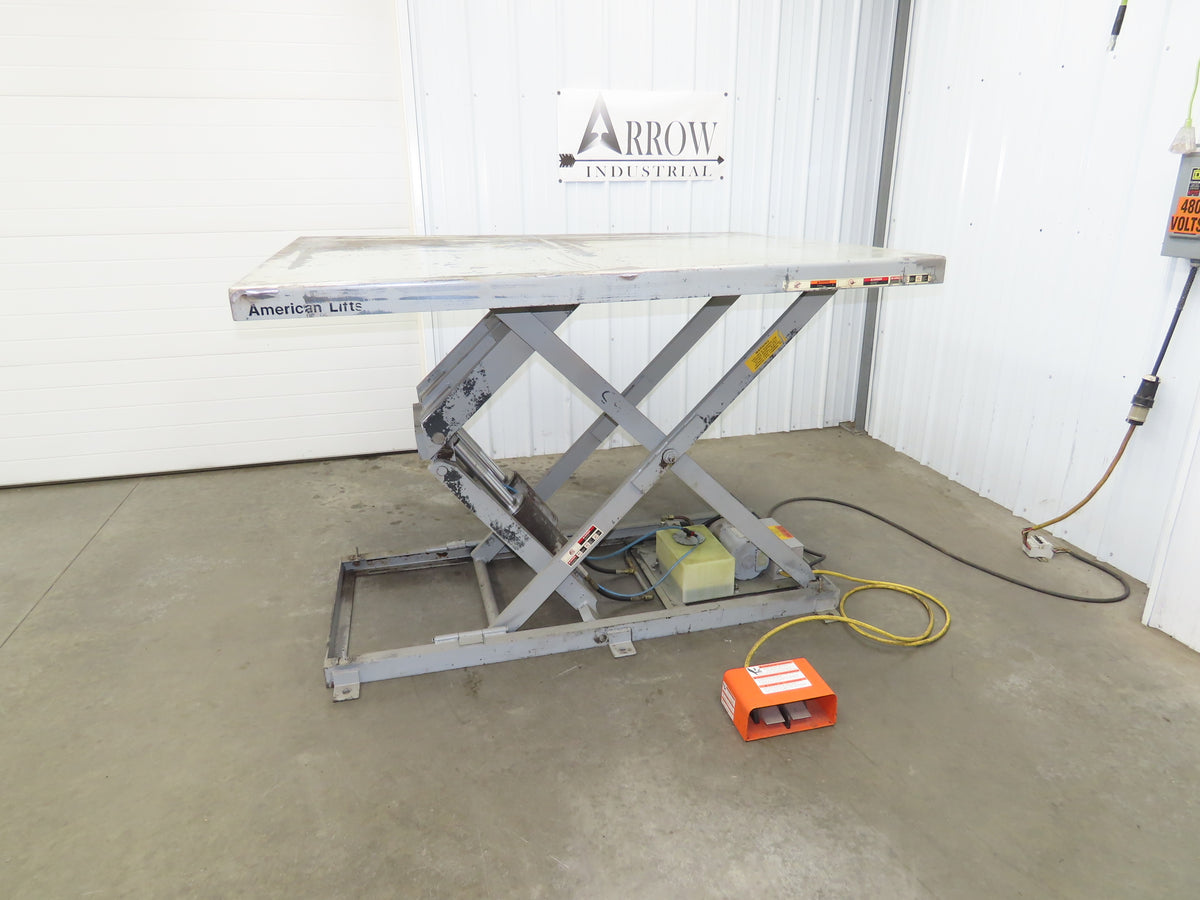 American Hydraulic Scissor Lift Table 6000lb 72x54" Top 43" Travel 3Ph