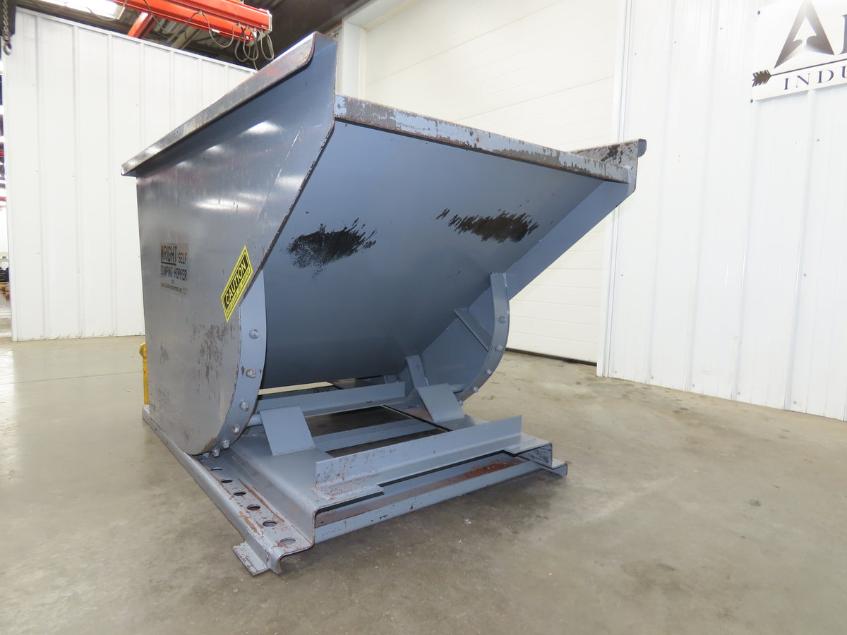 Wright 10077 Self Dumping Hopper 1 Yd Capacity 4000lb 7 Gauge Steel