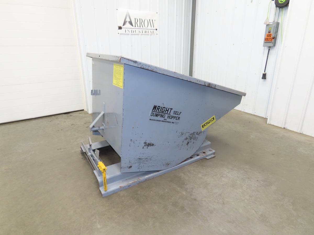 Wright 10077 Self Dumping Hopper 1 Yd Capacity 4000lb 7 Gauge Steel