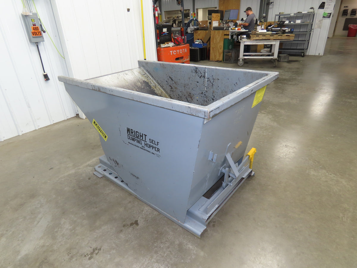 Wright 10077 Self Dumping Hopper 1 Yd Capacity 4000lb 7 Gauge Steel