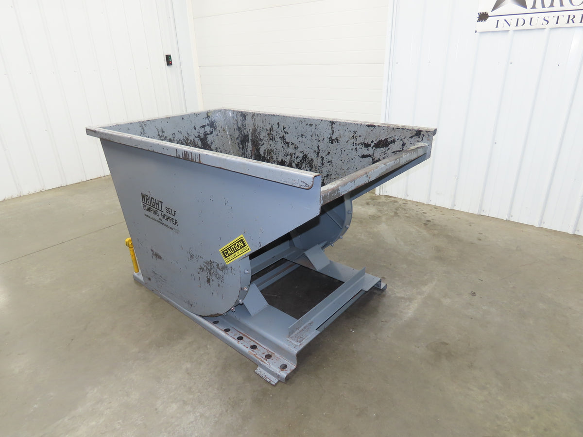 Wright 10077 Self Dumping Hopper 1 Yd Capacity 4000lb 7 Gauge Steel
