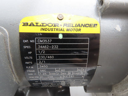 CM3537 4" Blower 1/2 Hp 3Ph Direct Drive Baldor Motor 8" Wheel Cast Aluminum