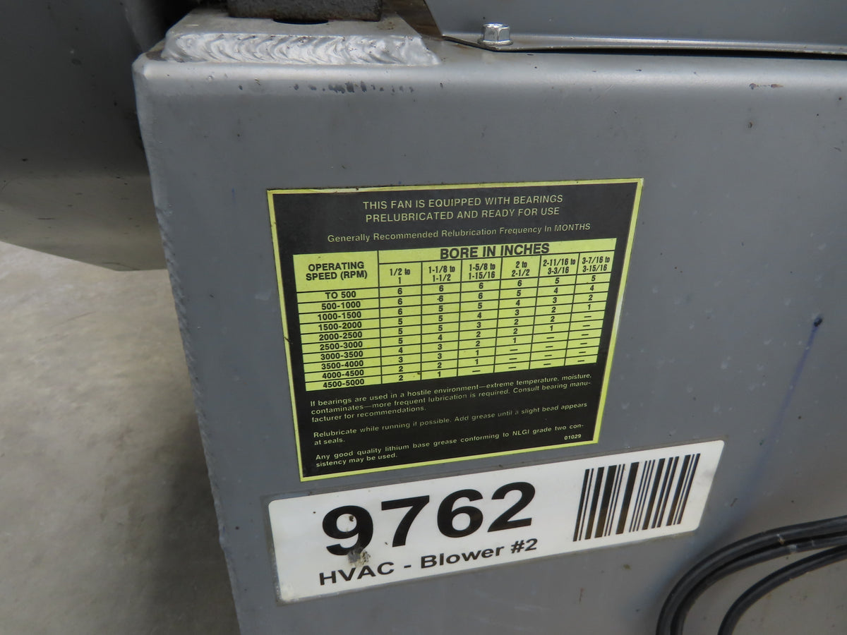 Cincinnati Fan HDBI-160 Backward Incline Blower 1725RPM 10Hp Baldor