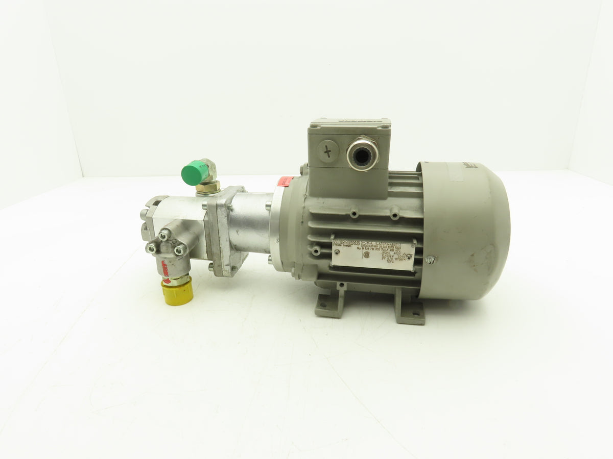 Siemens 1LA70734AB97-Z Galtech Hydraulic Gear Pump 6.3cc 210 Bar 460 VAC 60 Hz