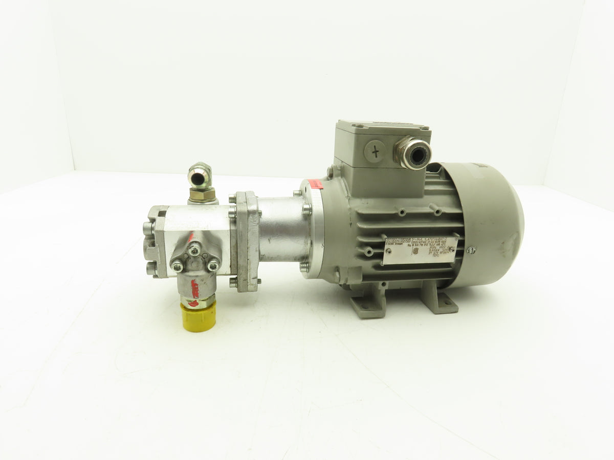 Siemens 1LA70734AB97-Z Galtech Hydraulic Gear Pump 6.3cc 210 Bar 460 VAC 60 Hz