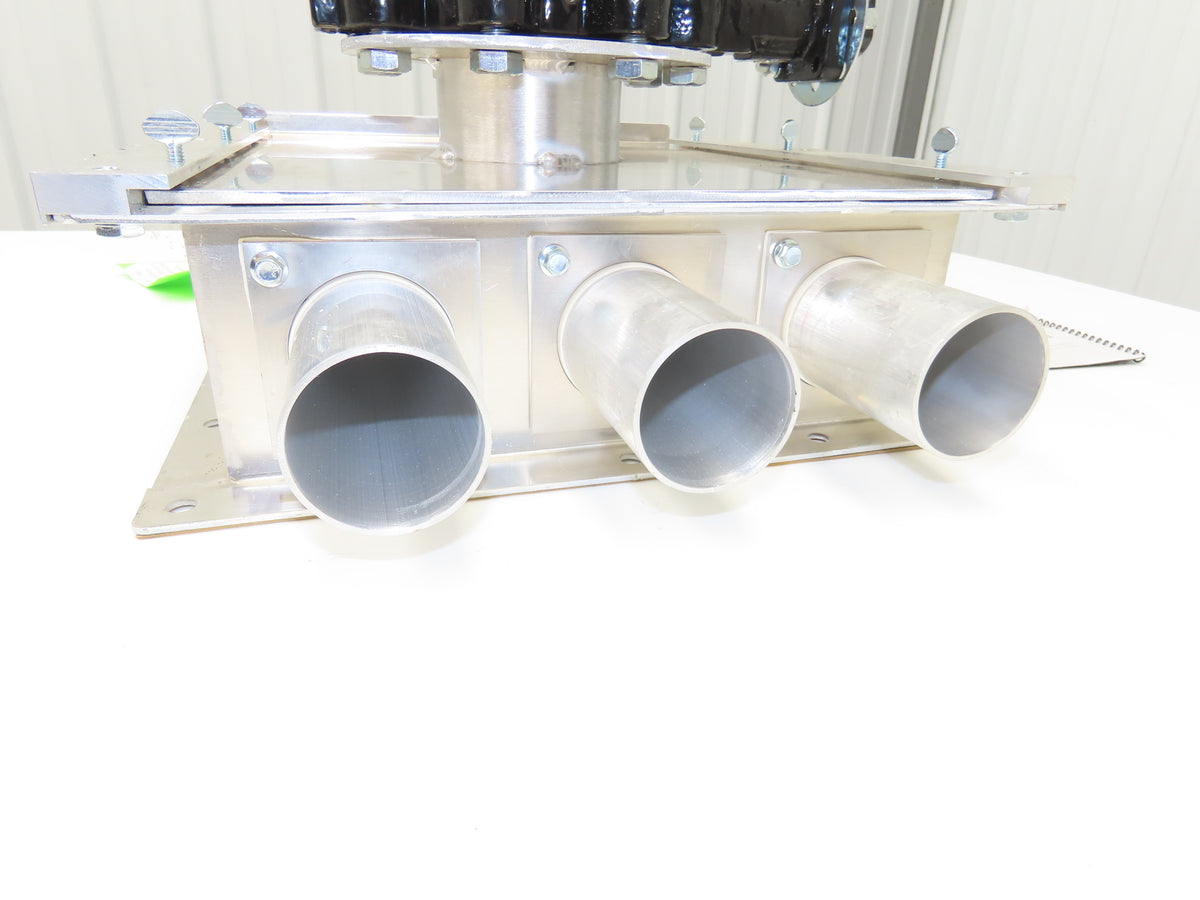 3-Port Distribution Take-Off Box Bulk Material Conveying 4" Butterfly Valve