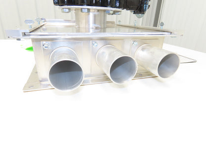 3-Port Distribution Take-Off Box Bulk Material Conveying 4" Butterfly Valve