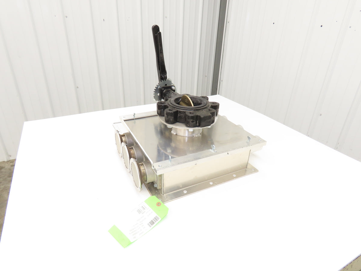 3-Port Distribution Take-Off Box Bulk Material Conveying 4" Butterfly Valve