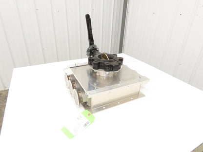 3-Port Distribution Take-Off Box Bulk Material Conveying 4" Butterfly Valve