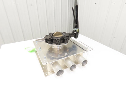 3-Port Distribution Take-Off Box Bulk Material Conveying 4" Butterfly Valve