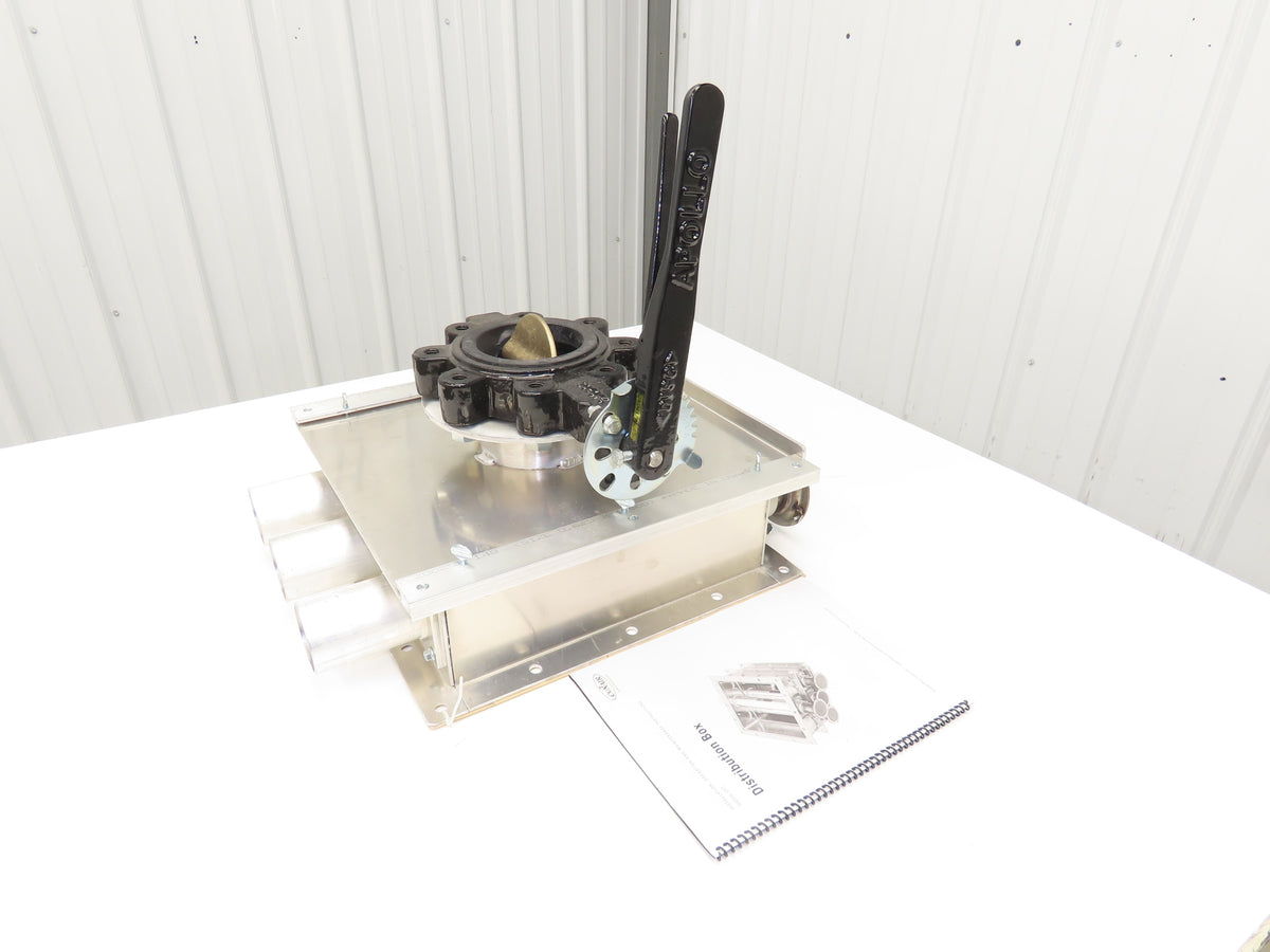3-Port Distribution Take-Off Box Bulk Material Conveying 4" Butterfly Valve