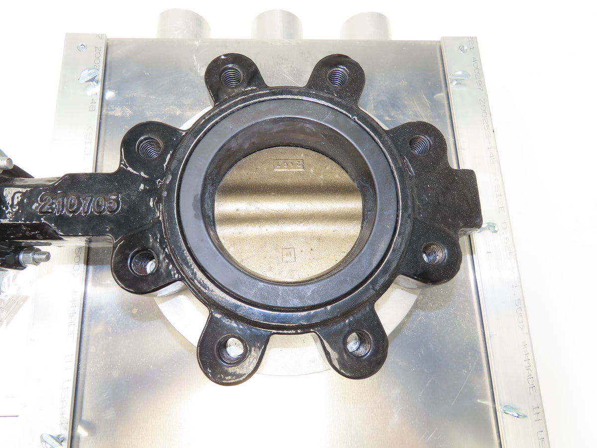 3-Port Distribution Take-Off Box Bulk Material Conveying 4" Butterfly Valve